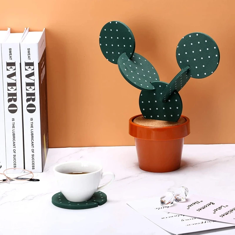 Cork Cactus Coasters