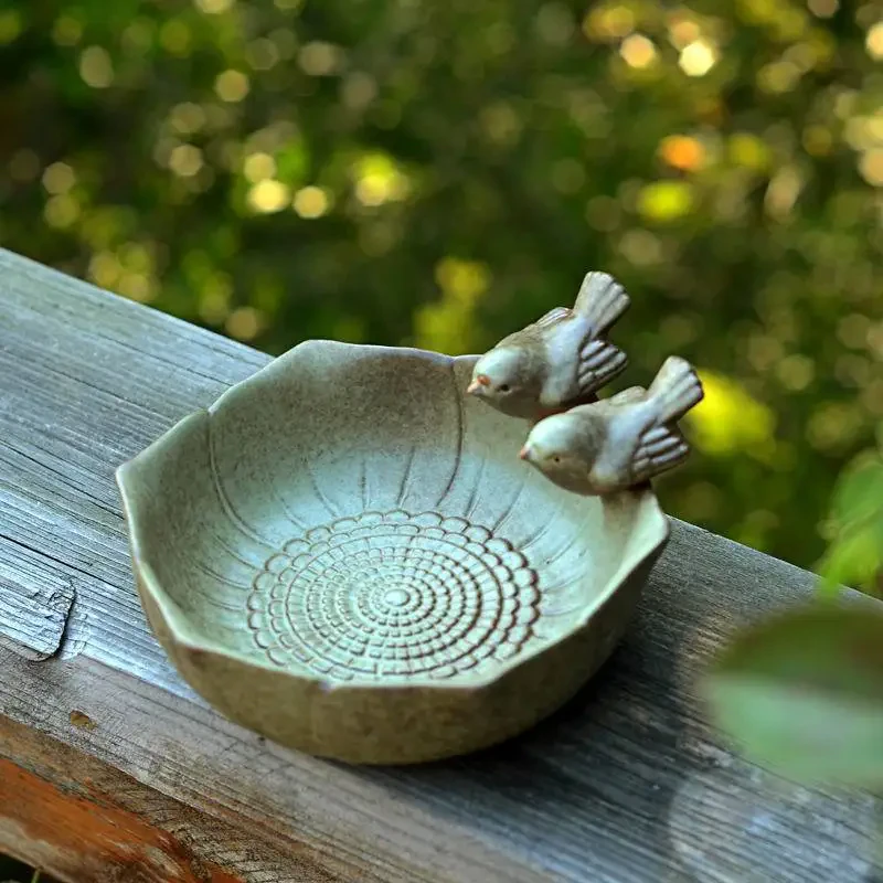 Ceramic Bird Feeder Bowl