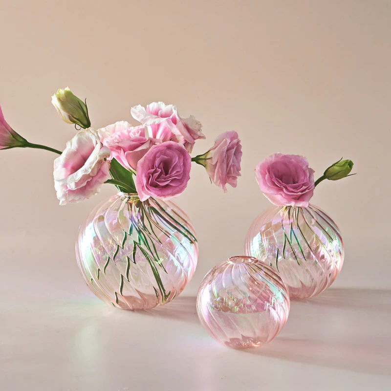 Iridescent Round Flower Vase