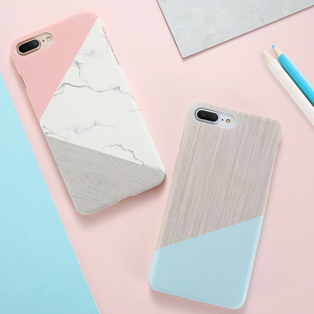 Pastel Wood Marble Pattern iPhone Case