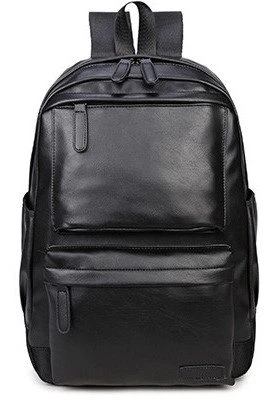 Black Leather Backpack With Laptop Sleeve
