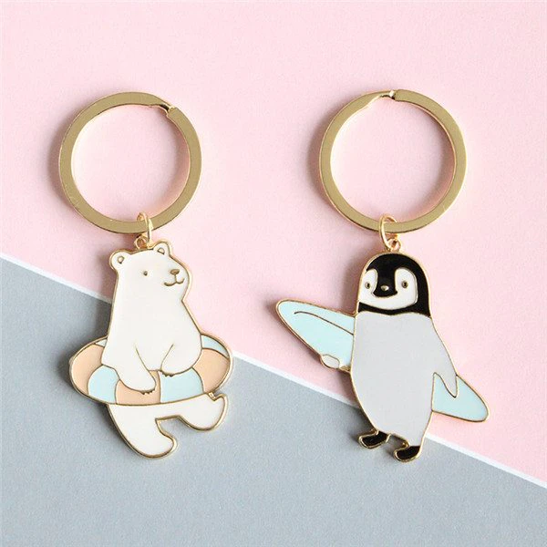 Penguin Polar Bear Key Ring