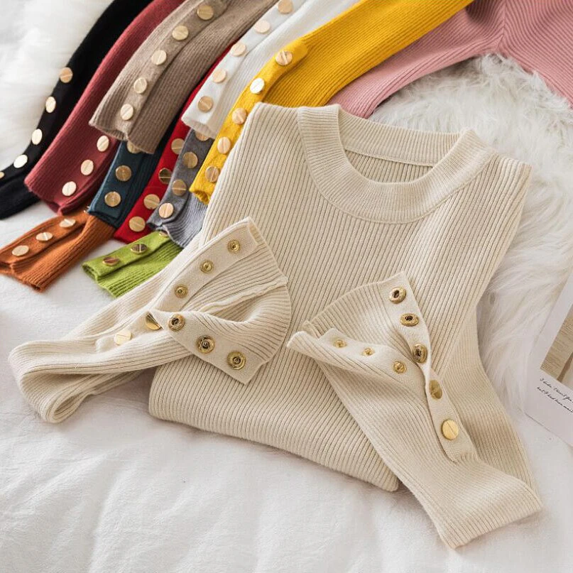 Chic Knit Button Sweater