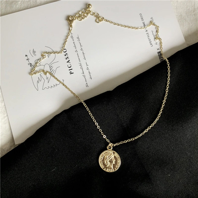 Vintage Gold Coin Necklace
