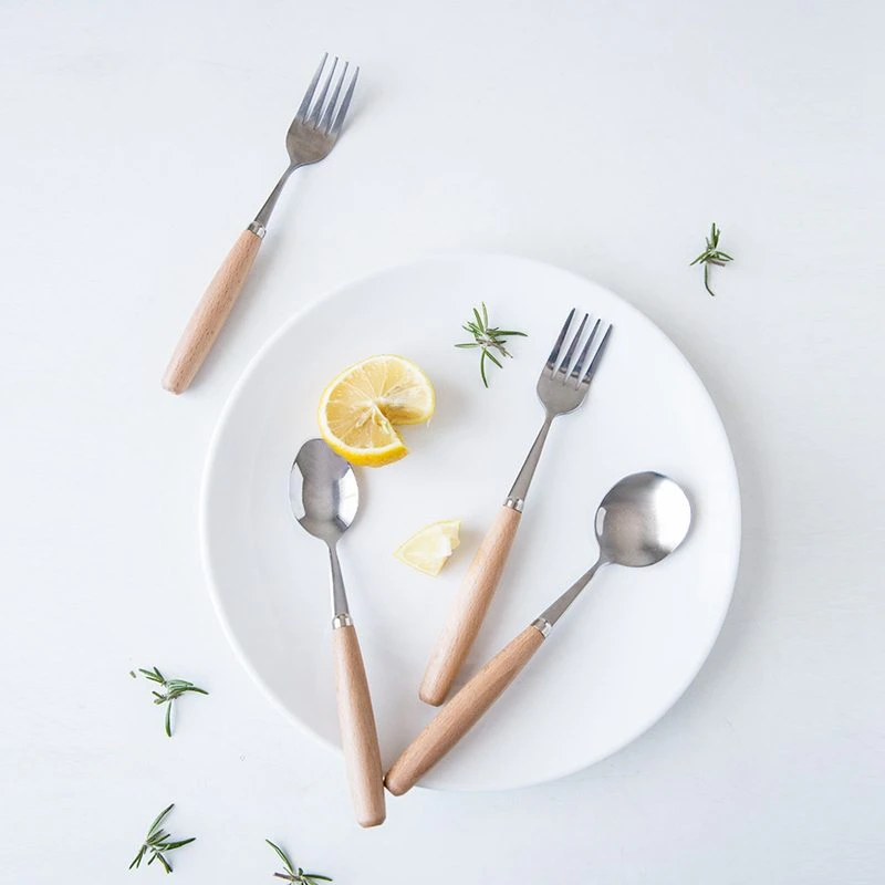 Beech Wood Handled Cutlery