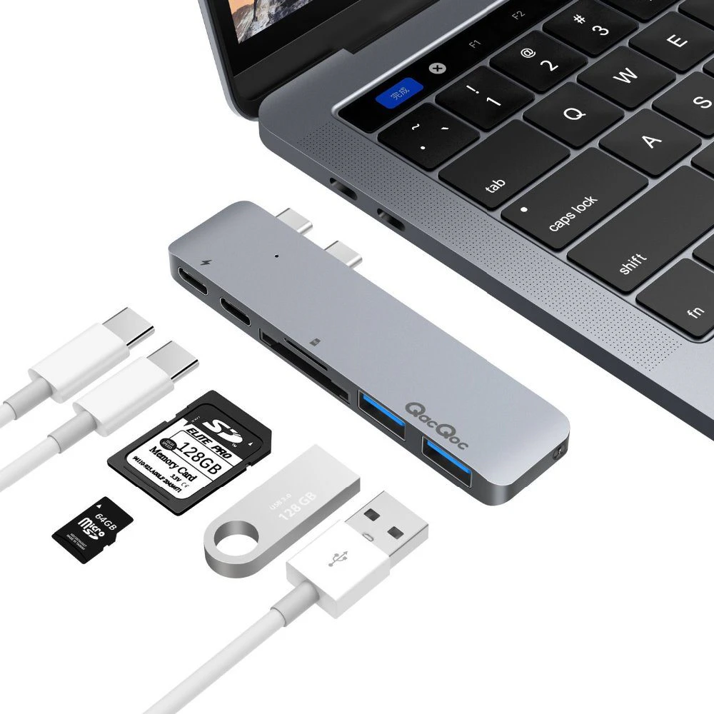 Aluminium Macbook Pro USB C Multi Hub