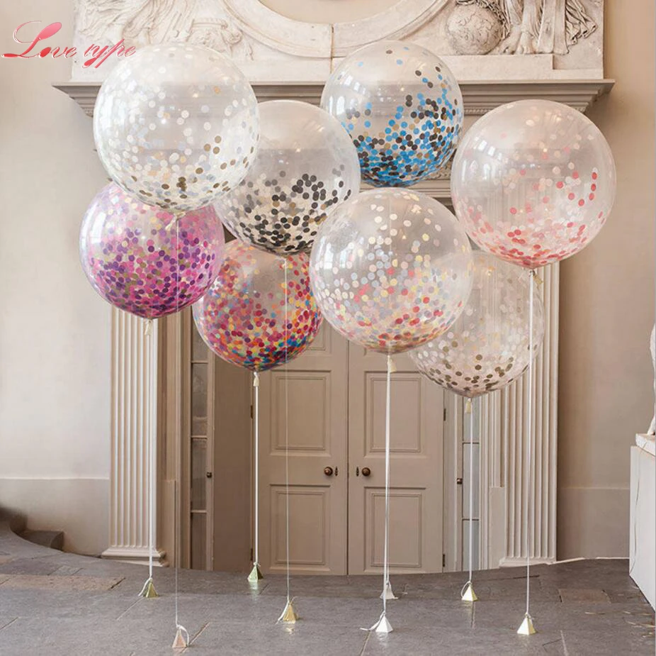 5pc 12in Glitter Confetti Party Balloons