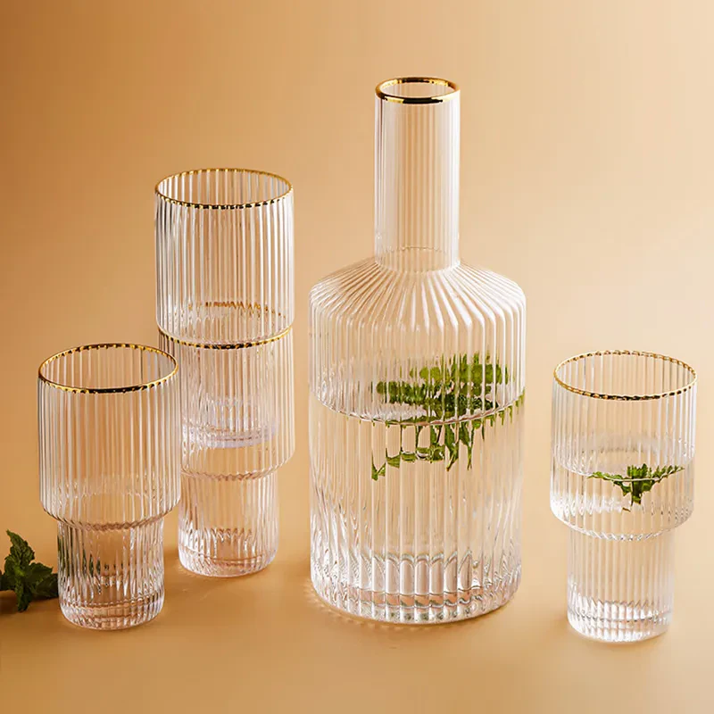 Elegant Ribbed Glassware