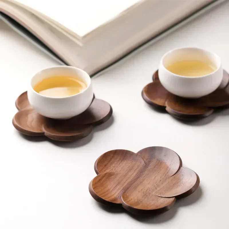 Walnut Wood Petal Coasters