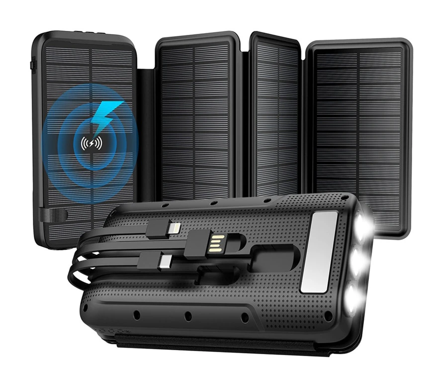 Solar Power Bank with Wireless Charging