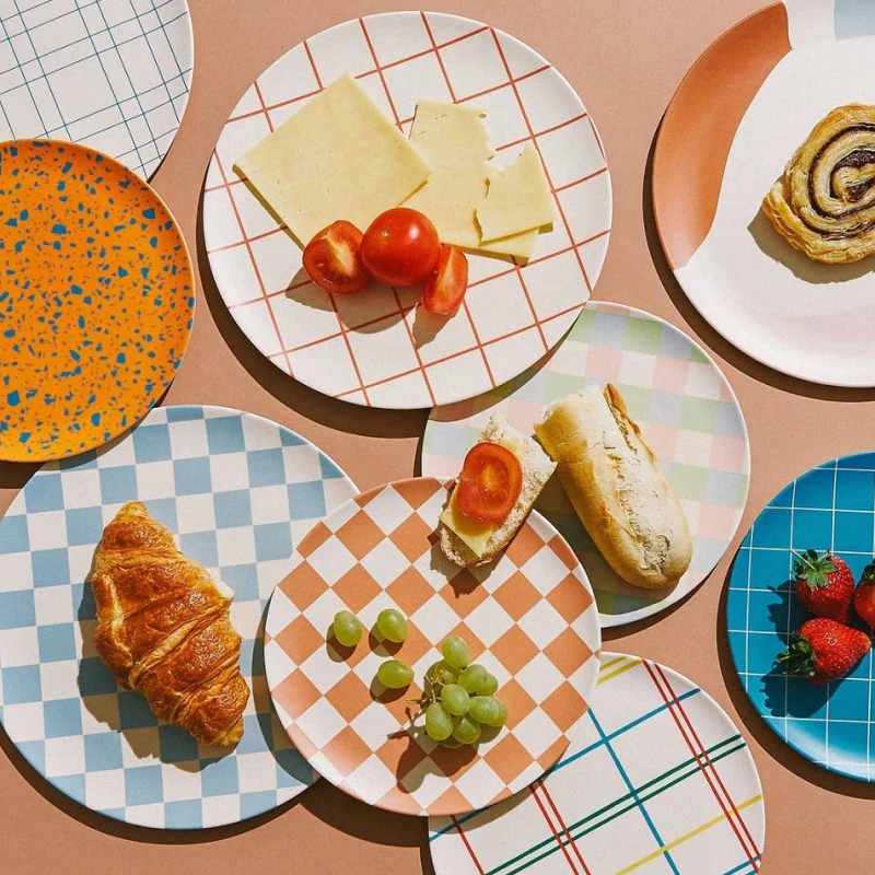 Colourful Retro Bamboo Plate