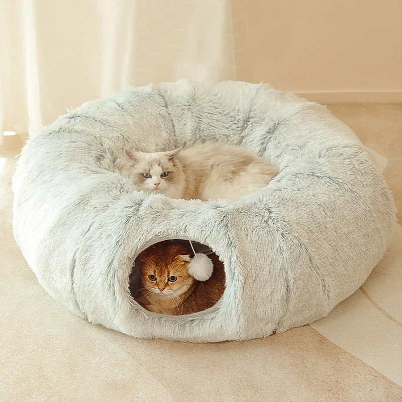 Plush Cat Tunnel Bed