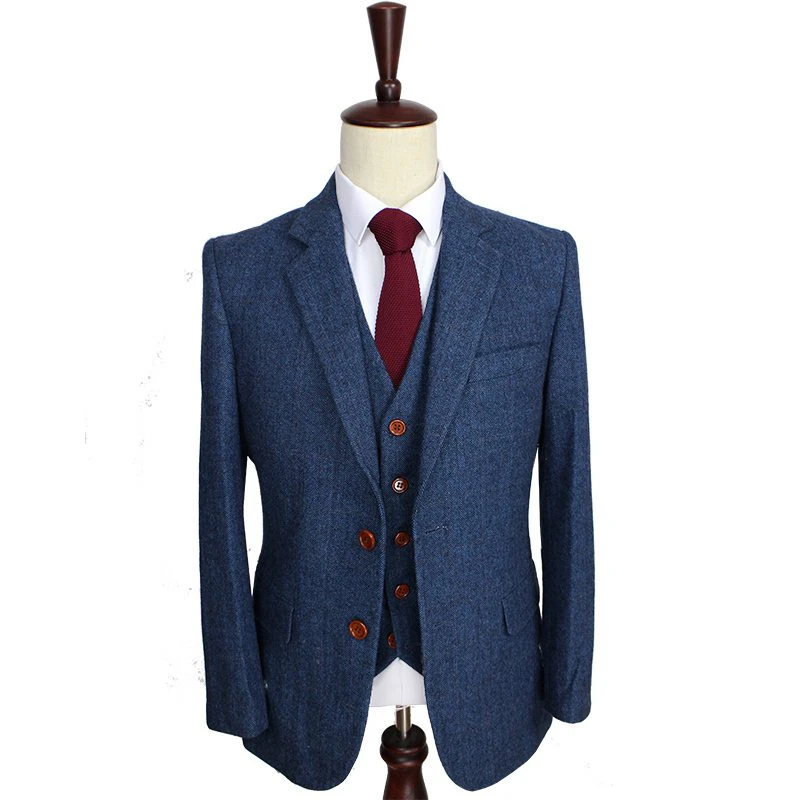 Blue Wool 3 Piece Suit