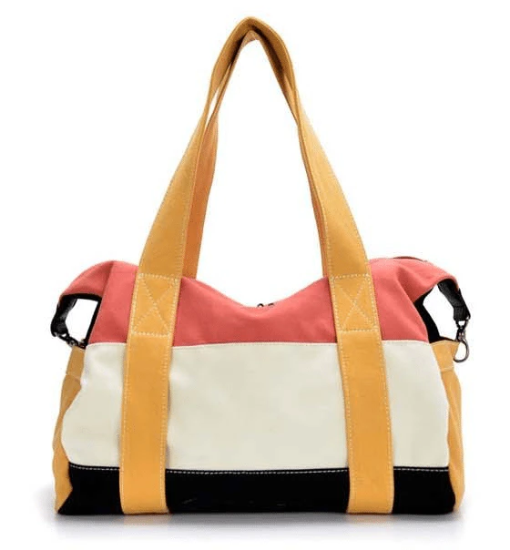 Patchwork Striped Weekend Bag