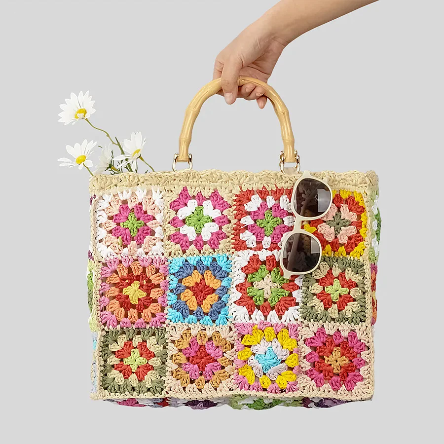 Crochet Granny Square Tote