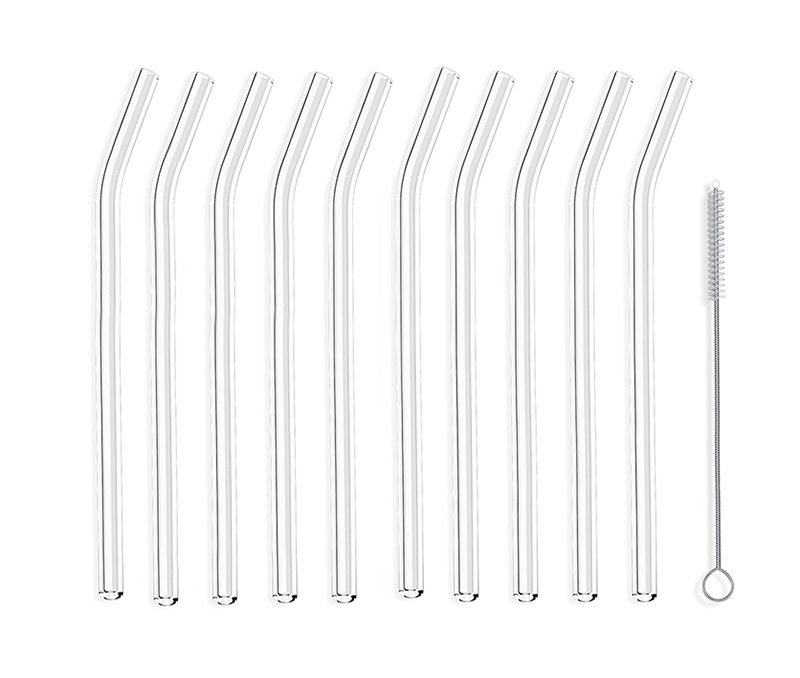 10pc Reusable Eco Glass Straw