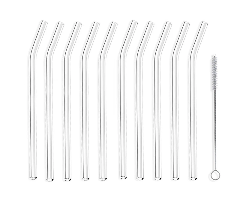 10pc Reusable Eco Glass Straw