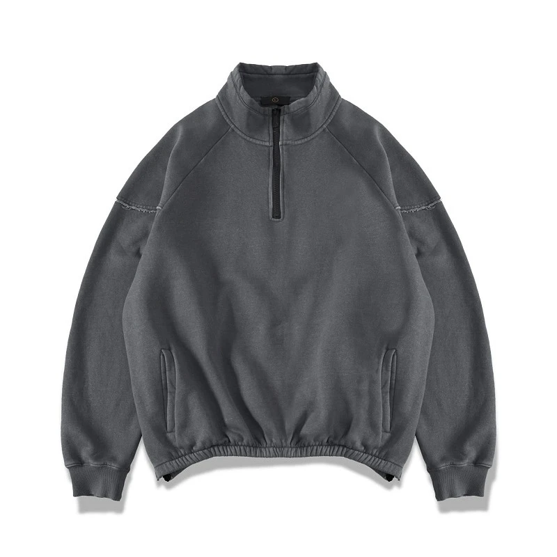 Washed Half Zip Sweater