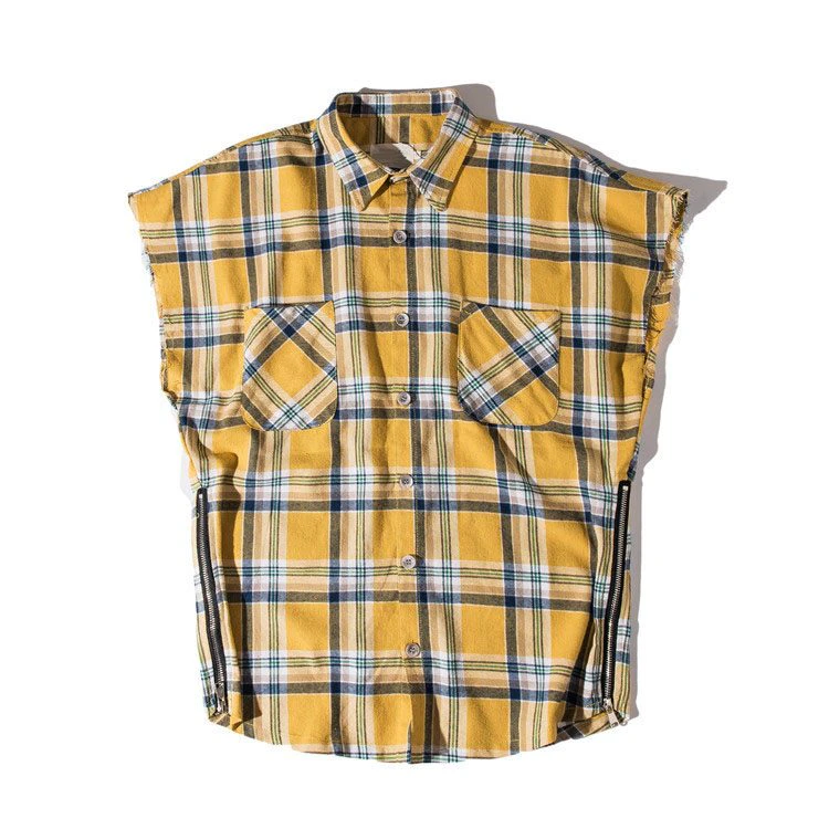 Sleeveless Flannel Shirt