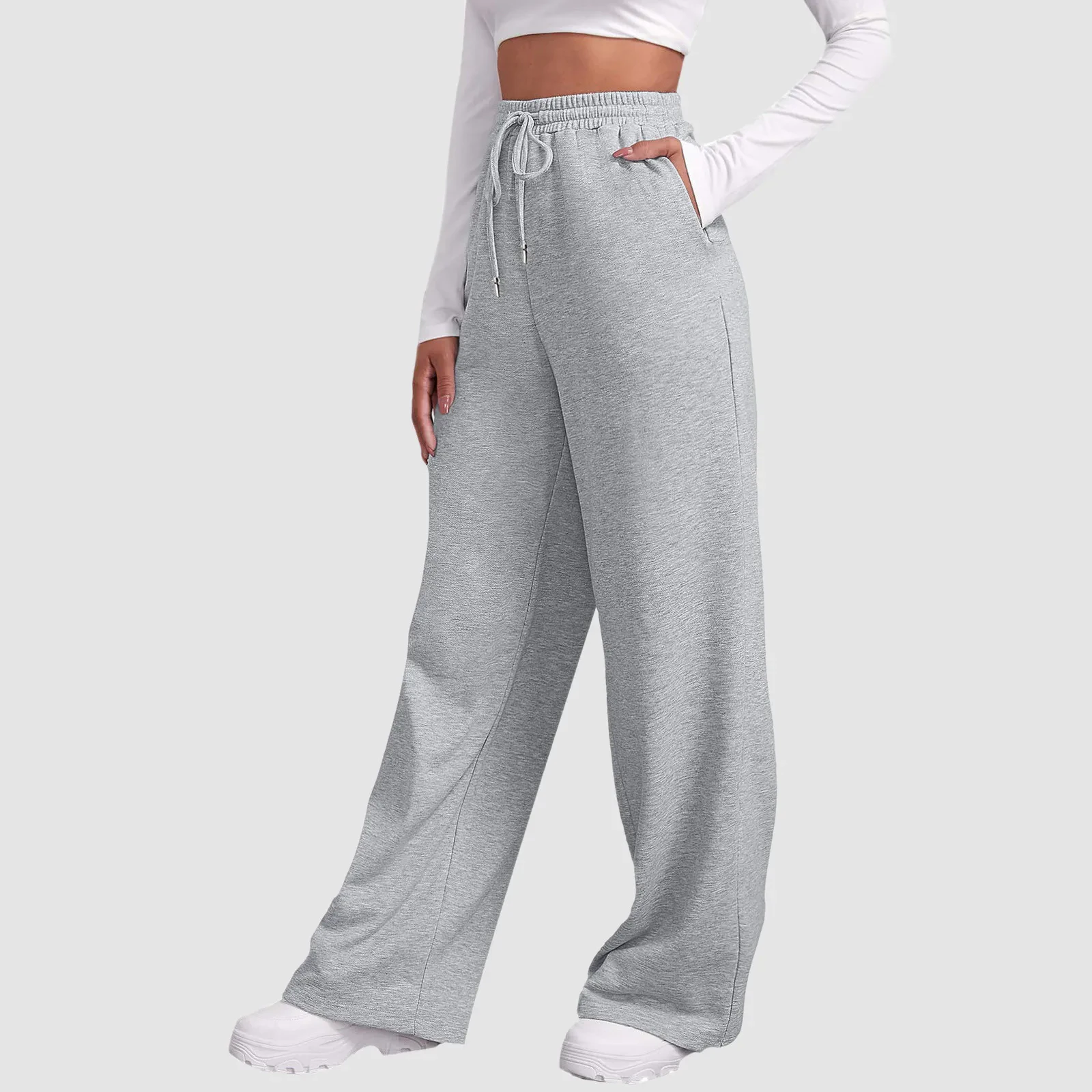 Wide-Leg Fleece Joggers