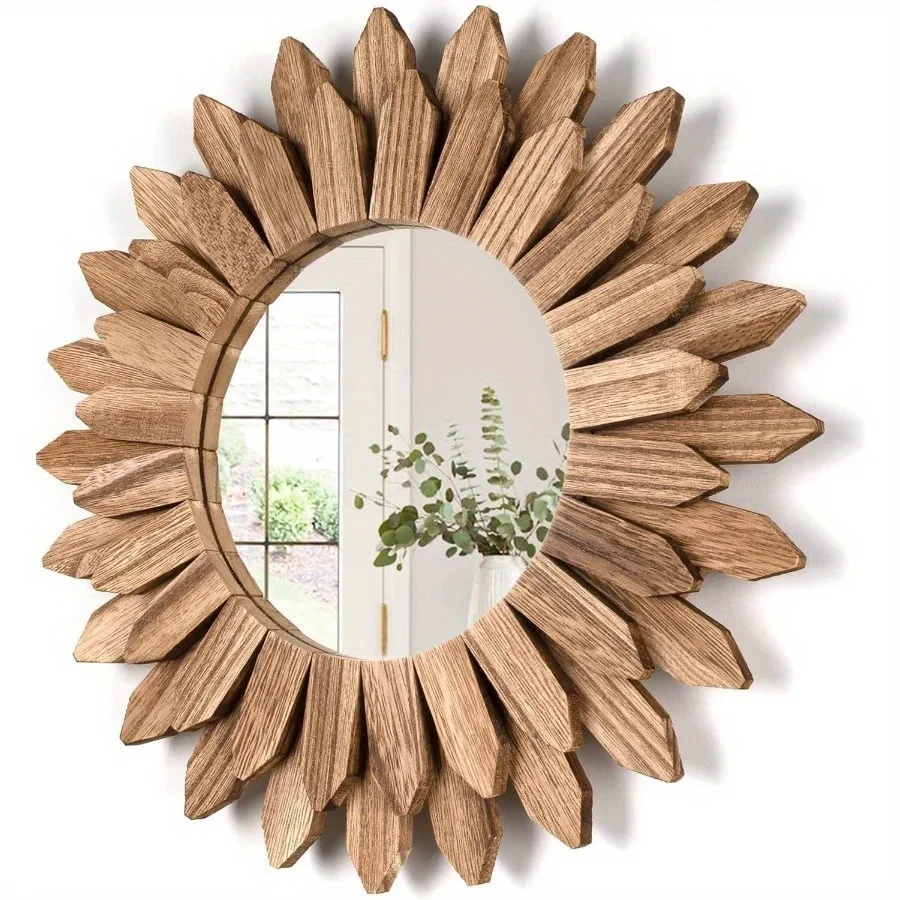 Wooden Sunflower Mirror