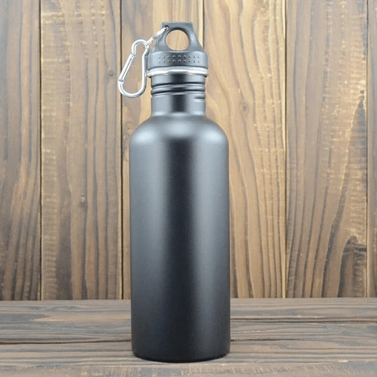 Stainless Steel 1l Matte Black Water Bottle