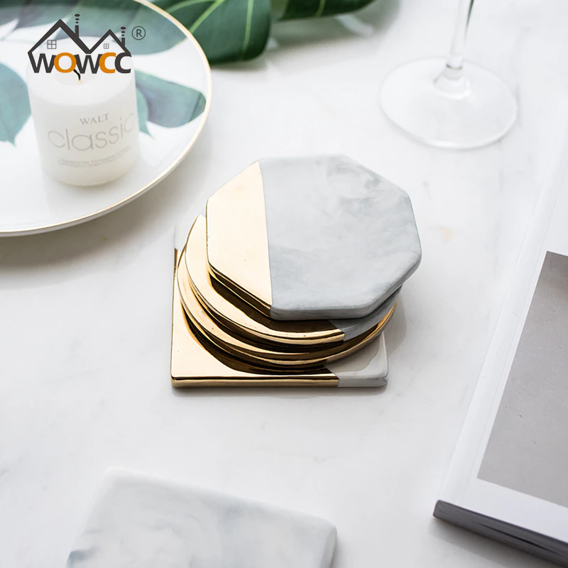 Gold Marble Ceramic Coaster