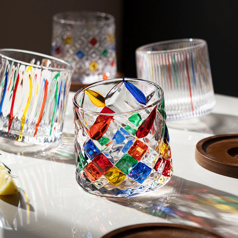 Colour Stained Whiskey Glass