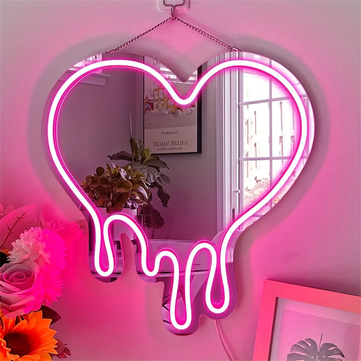 LED Neon Heart Mirror
