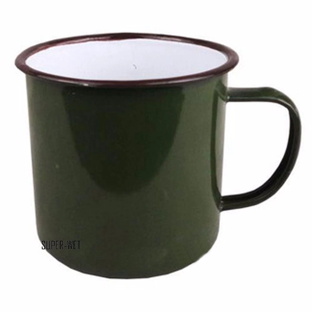 Enamelled Tin Forest Green Mug