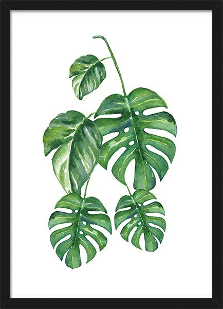 Watercolor Tropical Leaf Print