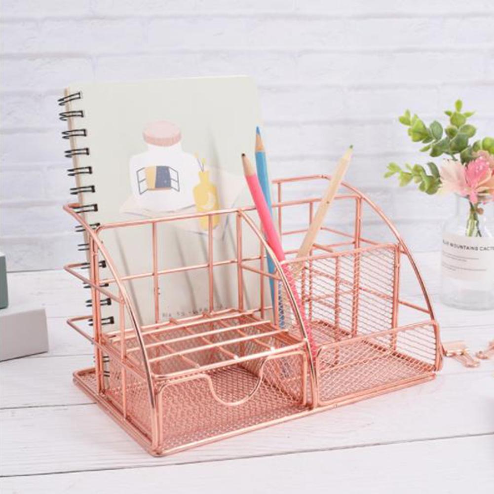 Rose Gold Stationery Organiser