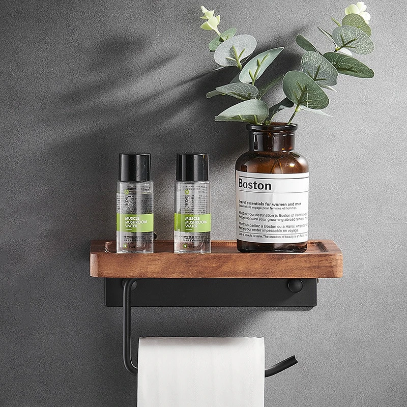 Wooden Toilet Paper Shelf