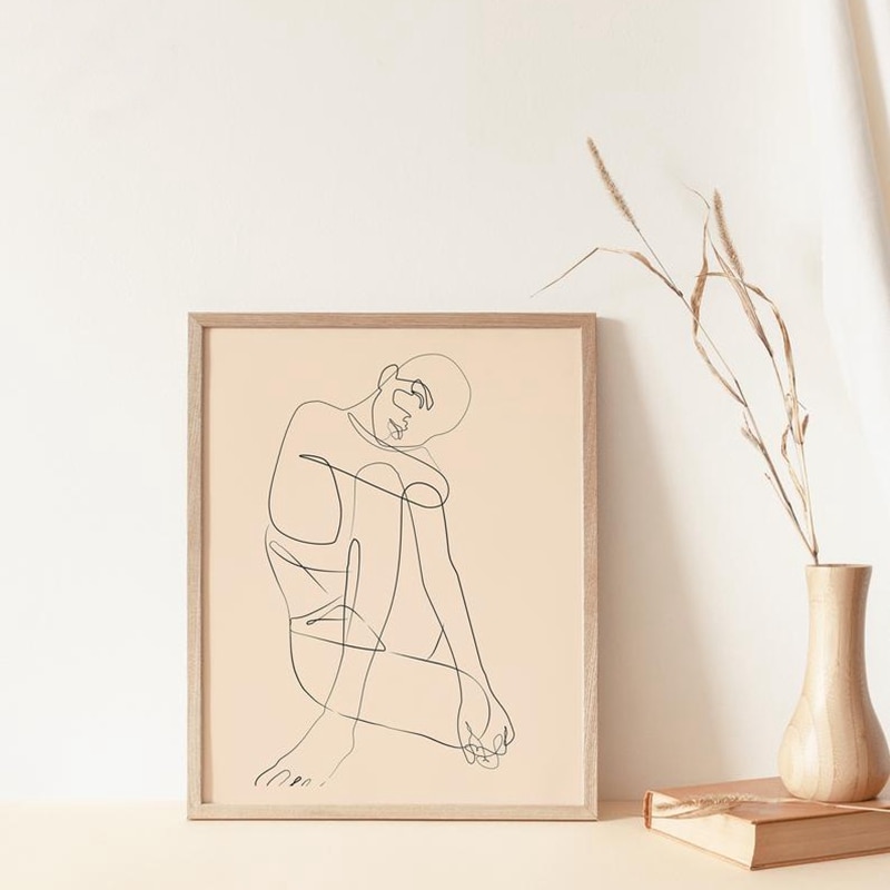 Abstract Woman Line Art Print