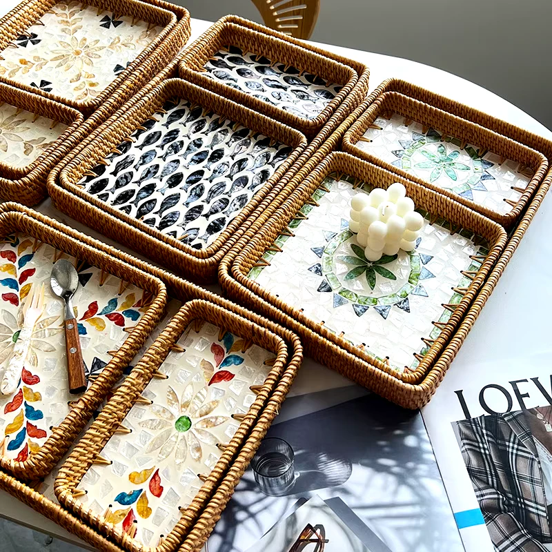 Rattan Shell Tray