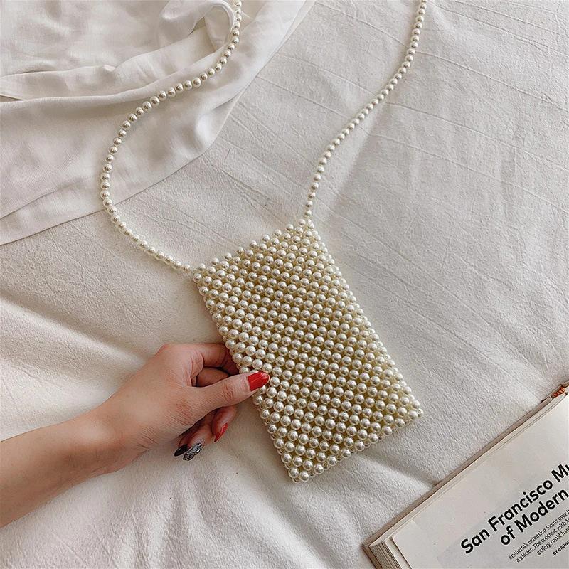 Handwoven Pearl Mini Crossbody Purse