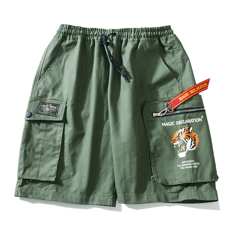Print Pocket Cargo Shorts