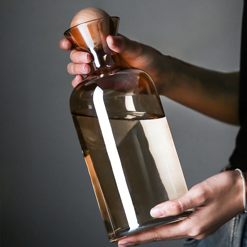 Amber Glass Water Pitcher