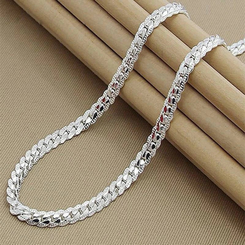 Silver Curb Chain Necklace