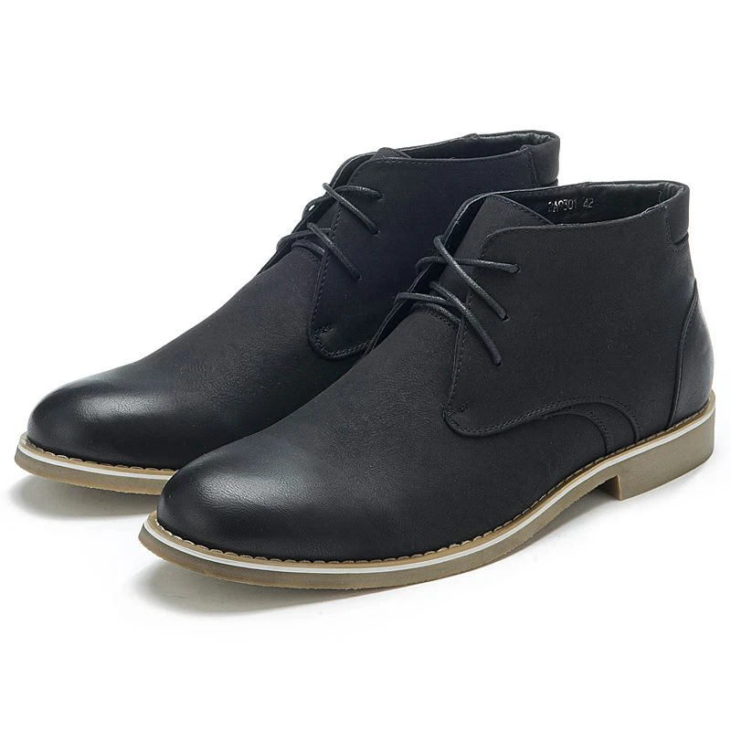 Mens Black Leather Laceup Shoes
