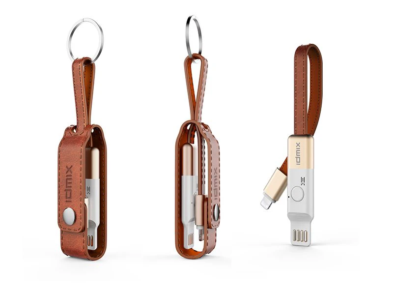 Leather Anti-Lost iPhone Cable with Selfie Remote