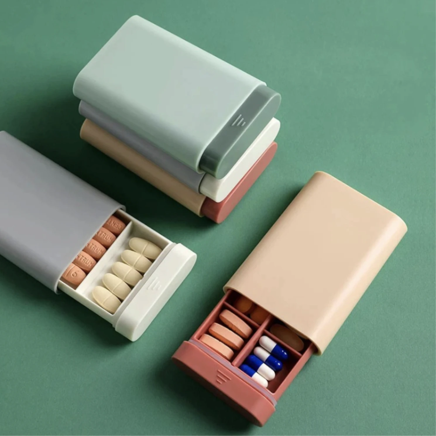 Portable 6 Grid Pill Box