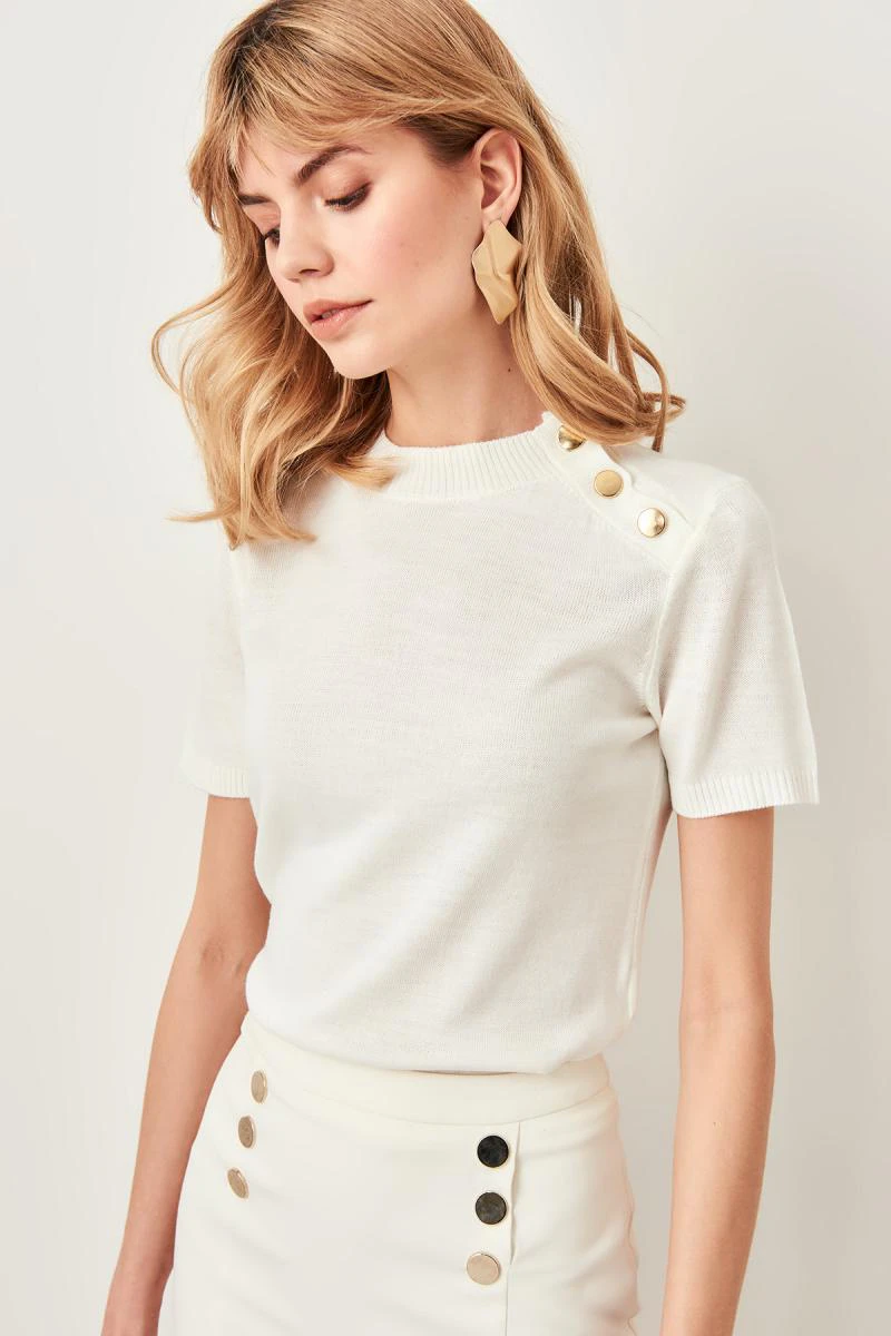 Gold Button Sweater