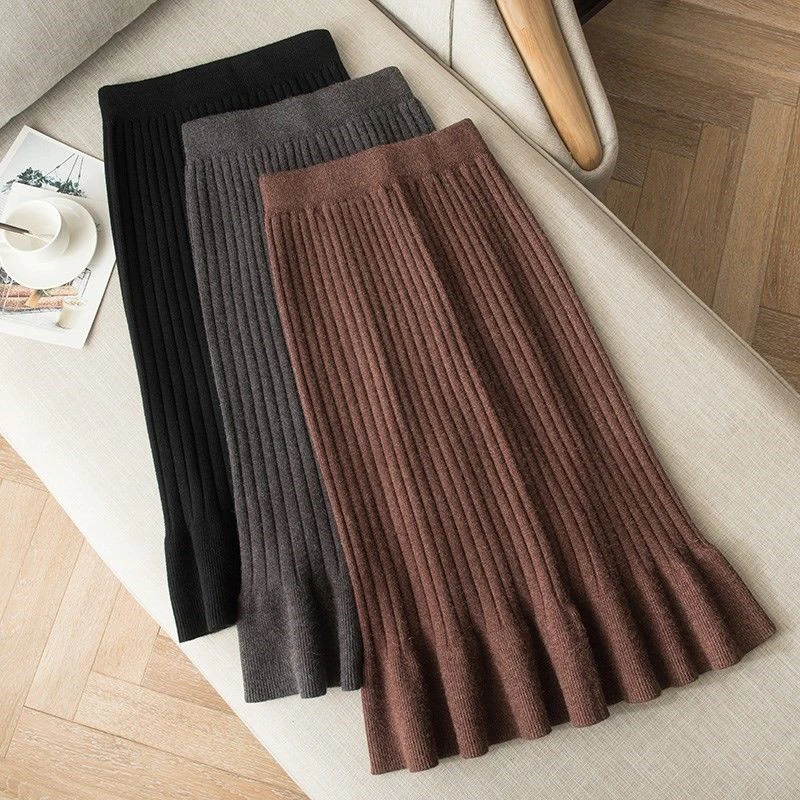 Wool Midi Skirt