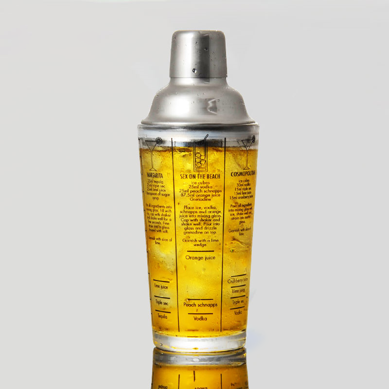 Glass Recipe Cocktail Shaker