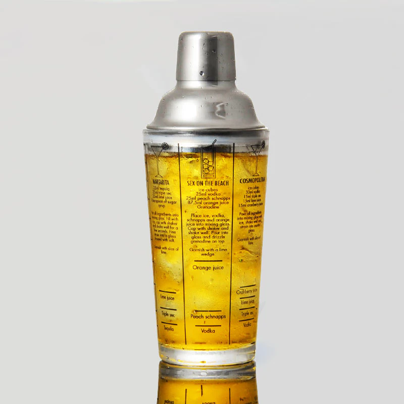 Glass Recipe Cocktail Shaker