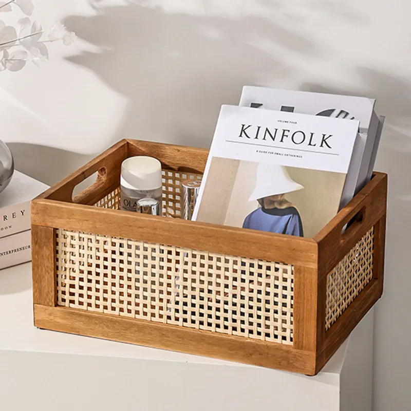 Wood & Rattan Caddy