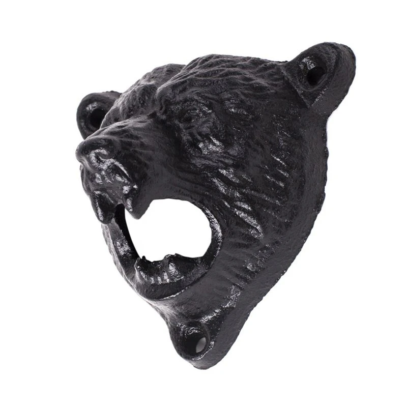 Bear Head Iron Wall Mount Bottle Opener