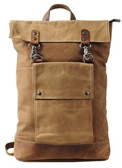 Canvas And Leather Riveted Backpack