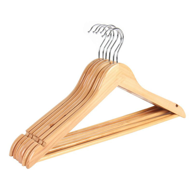 6pc Natural Wood Clothes Hangers
